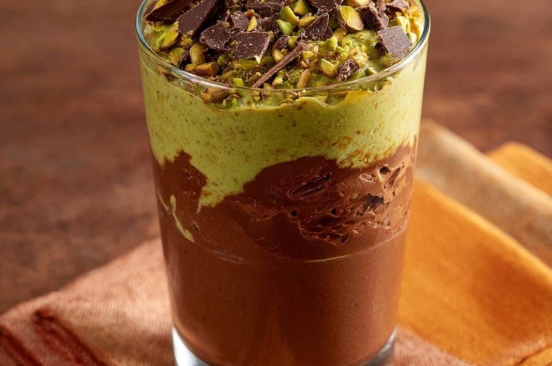 Pistazien-Schokoladen-Mousse im Glas (Nie wieder flüssige Mousse!)