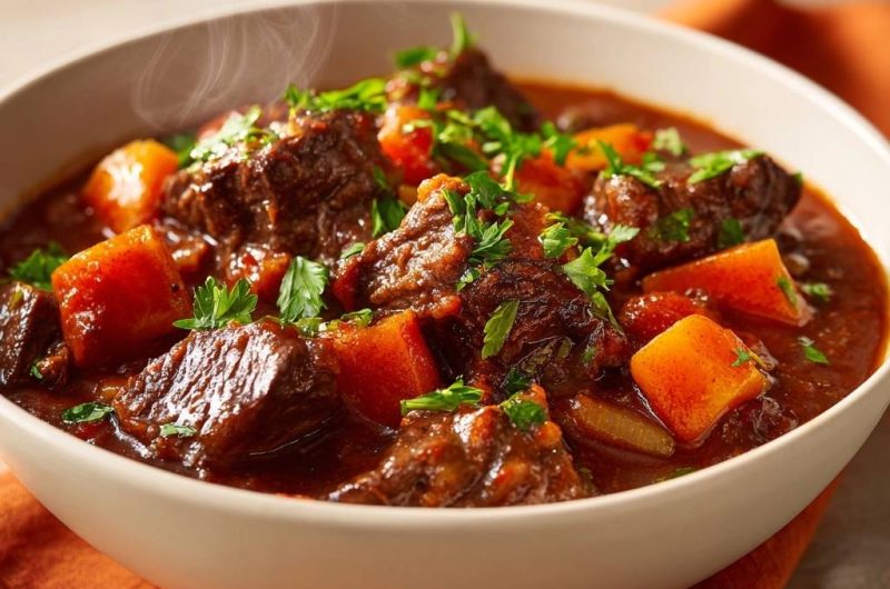 Rustikales Rindergulasch mit Karotten