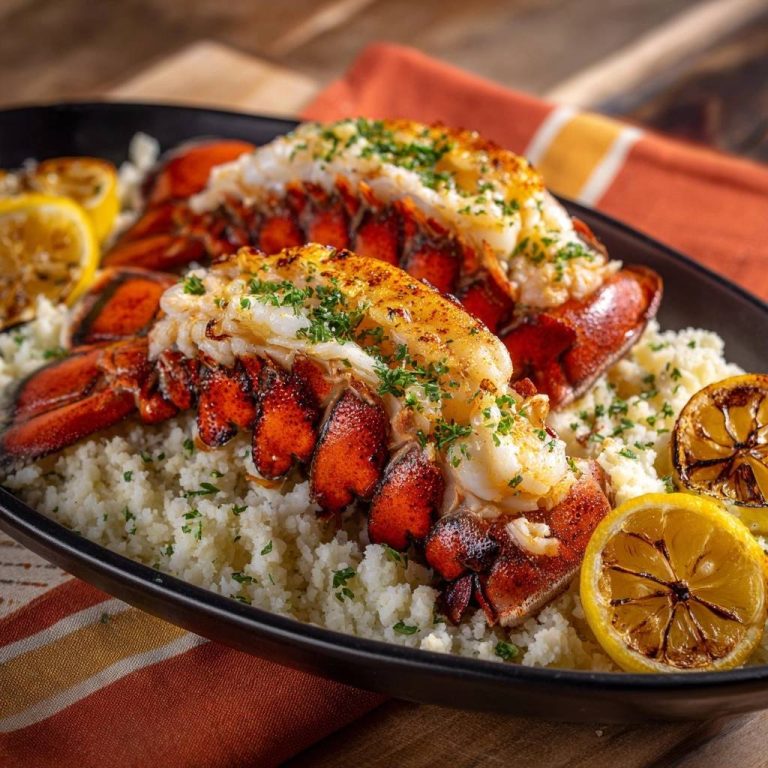 Saftige Gegrillte Hummerschwänze mit Blumenkohlreis