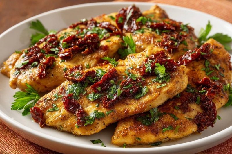 Saftiges Hähnchen mit sonnengetrockneten Tomaten