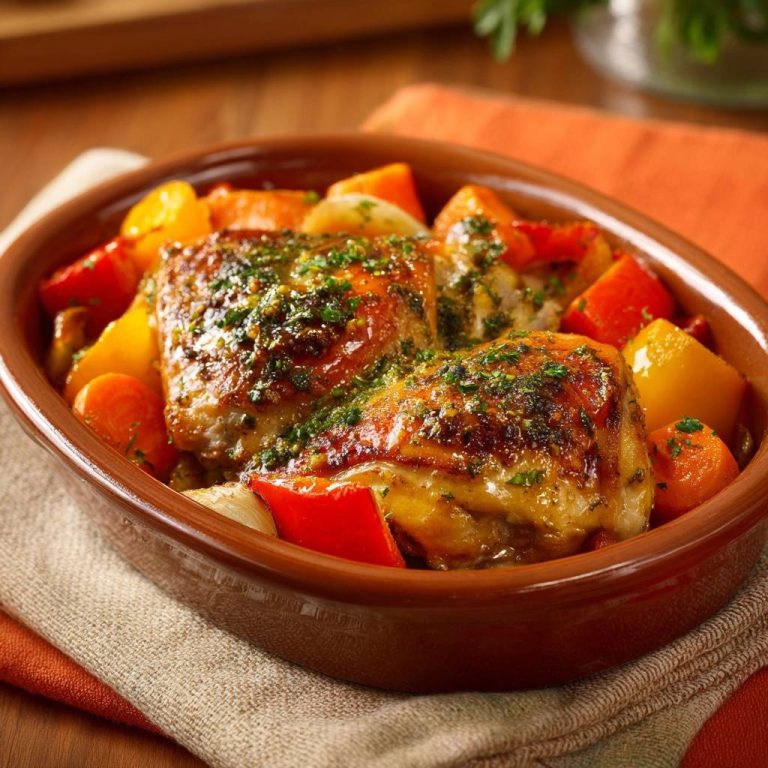 Saftiges Kräuterhähnchen mit Ofengemüse – Rezept