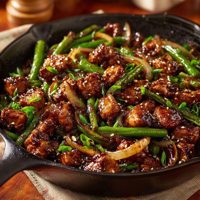 Sesam-Tofu mit knackigen grünen Bohnen