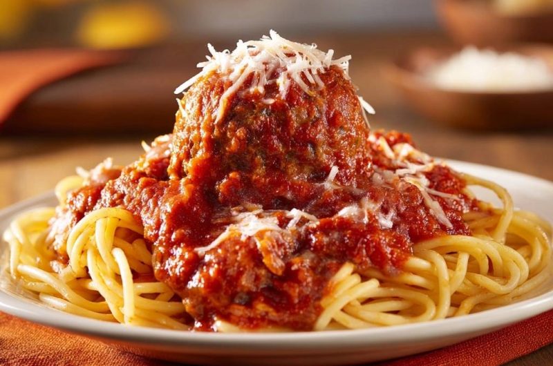 Spaghetti mit saftigen Fleischbällchen