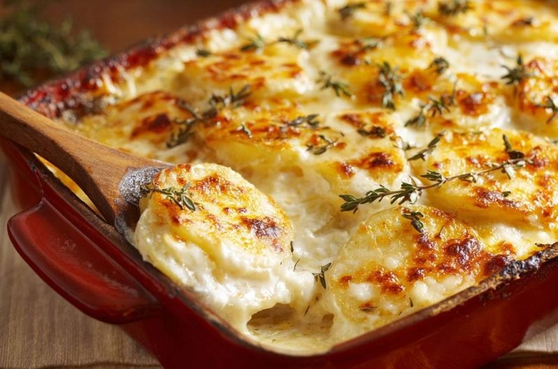 Thymian-Kartoffelgratin (Keine wässrige Sauce mehr!)