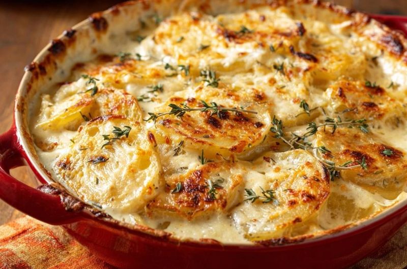 Thymian-Kartoffelgratin (Keine wässrige Soße mehr)