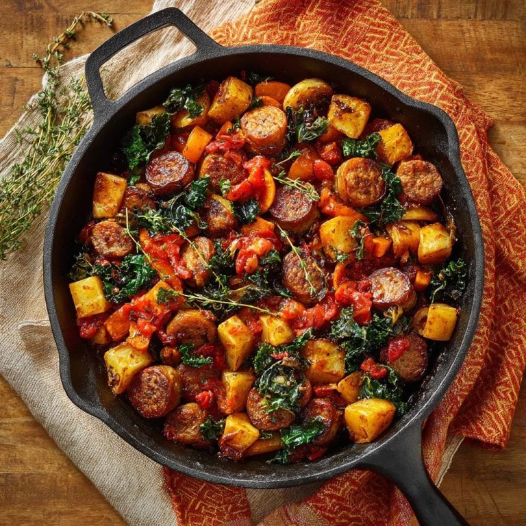 Würstchen-Gemüse-Pfanne mit Knusprigkeit – Rezept