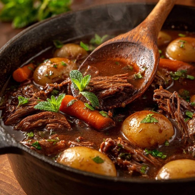 Zarter Rindfleisch-Eintopf mit Kartoffeln und Karotten