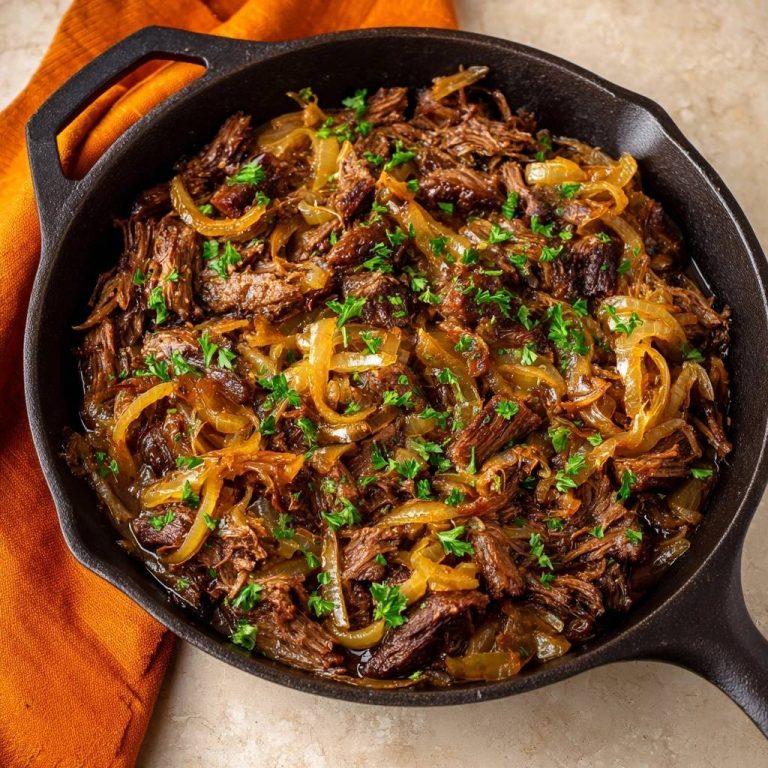 Zartes Rindfleisch mit Karamellzwiebeln – Rezept