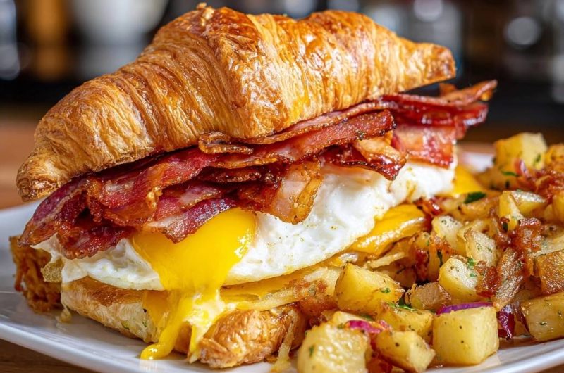 Croissant Bacon-Ei-Käse-Sandwich