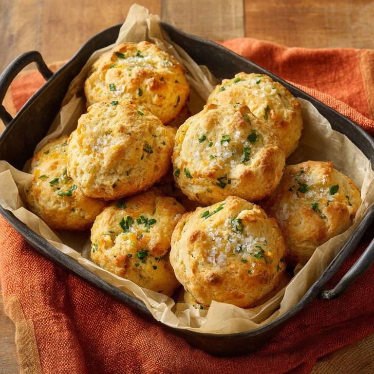 Fluffige Käse-Petersilien-Brötchen in einer rustikalen Schale, von oben betrachtet, mit frischen Kräutern und grobem Salz.