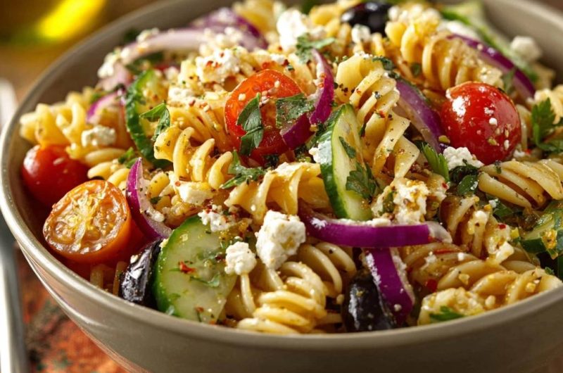 Griechischer Fusilli-Salat