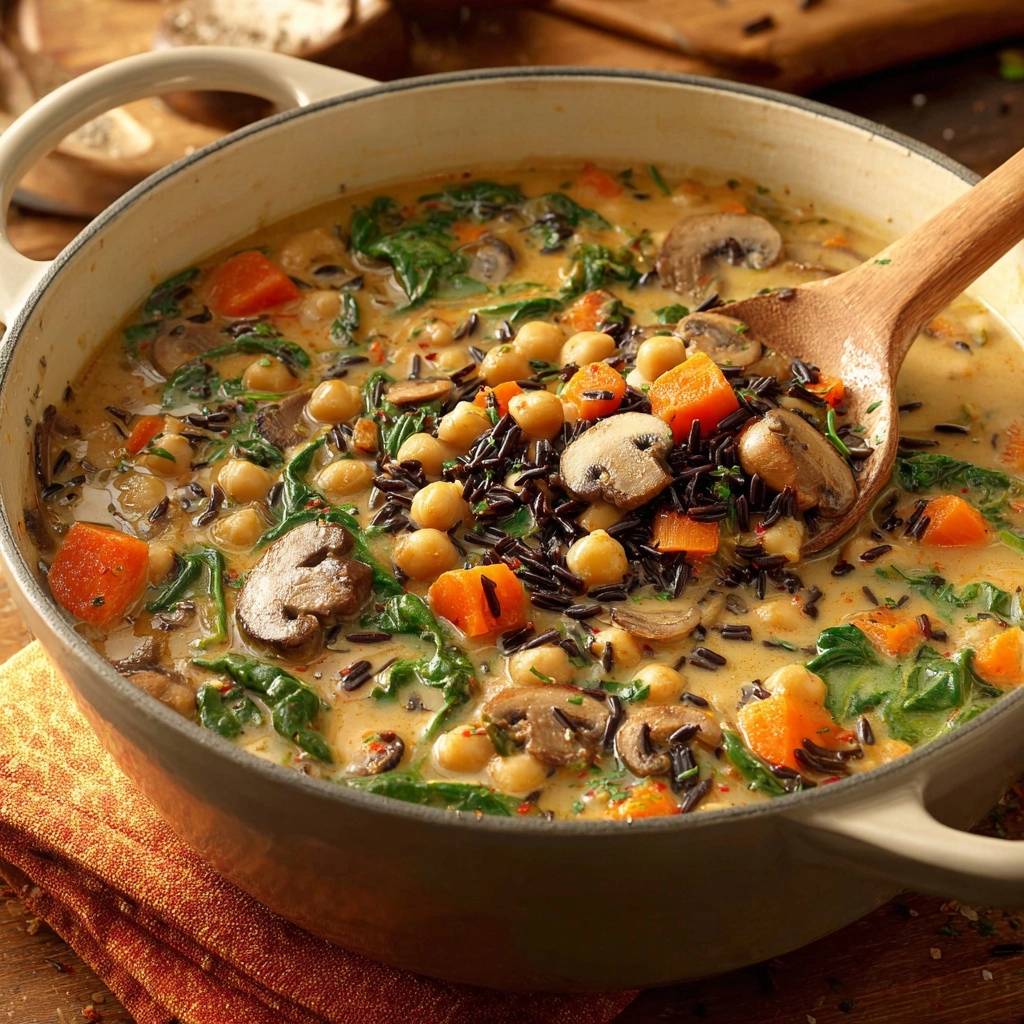 Cremiger Kichererbsen-Süßkartoffel-Eintopf