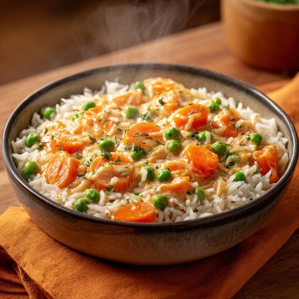 Karotten-Erbsen-Reis