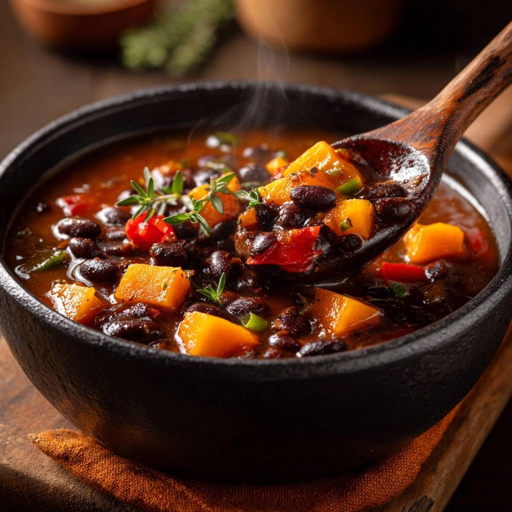 Herbstlicher Kürbis-Bohnen-Eintopf