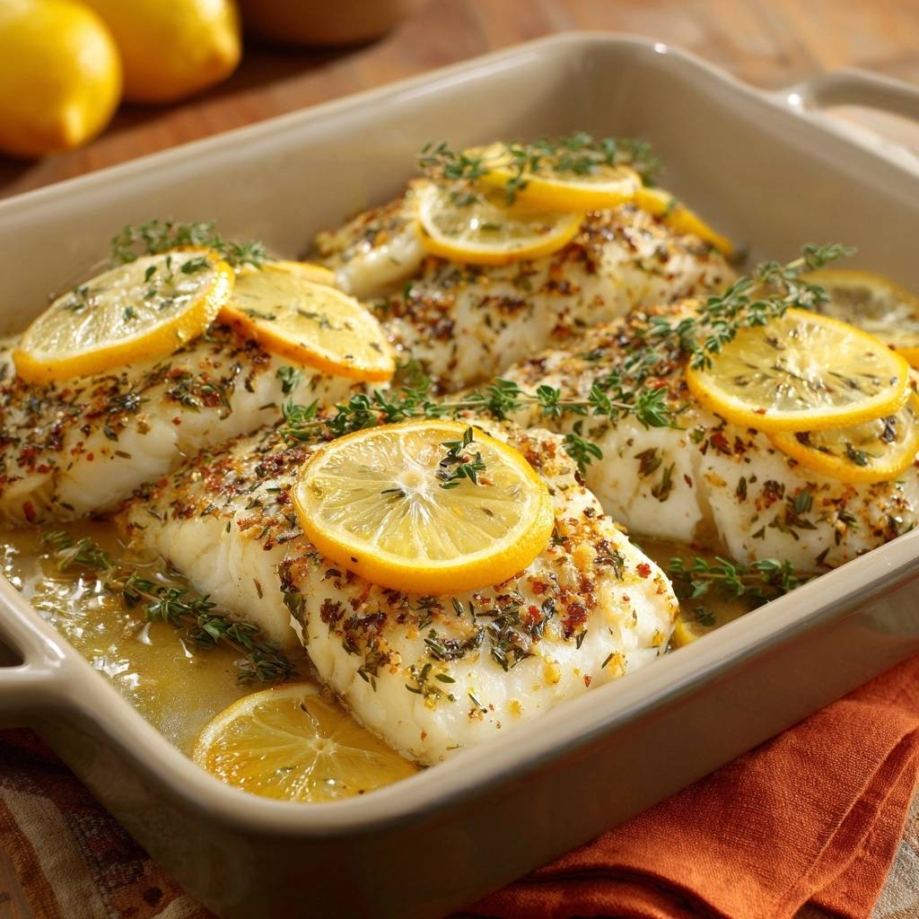 Saftiger Zitronen-Thymian-Fisch aus dem Ofen