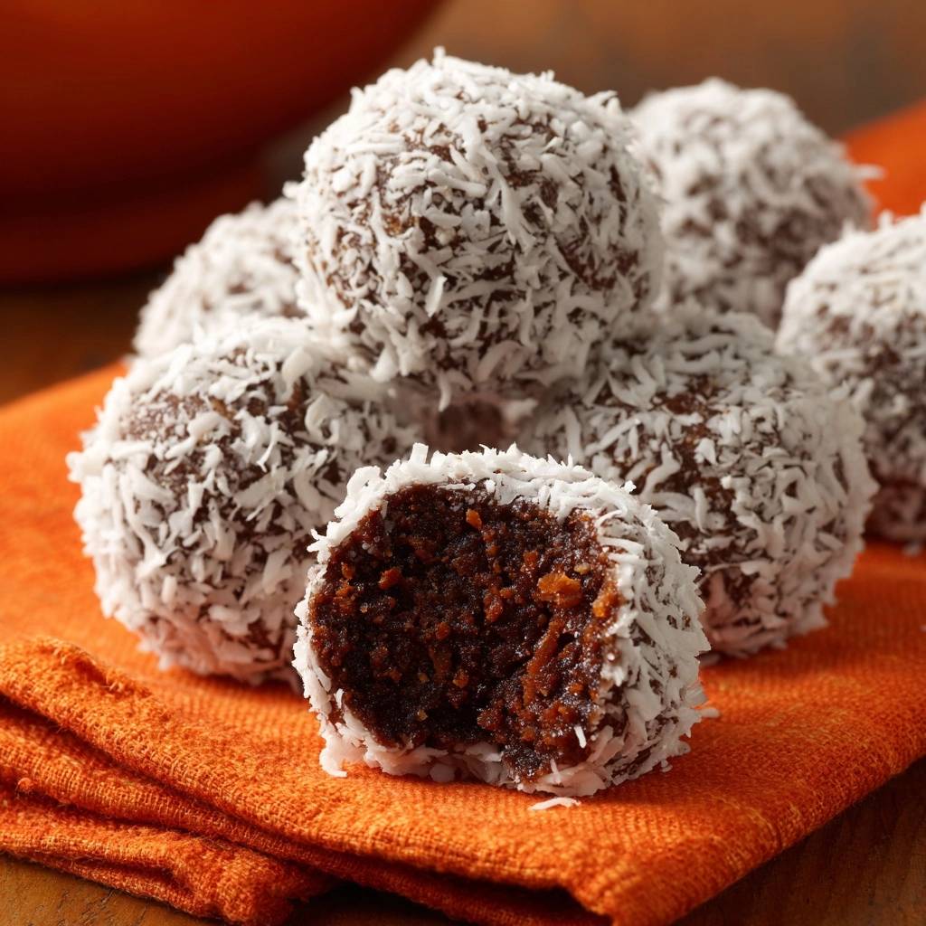 Saftige Kokos-Dattel-Bällchen
