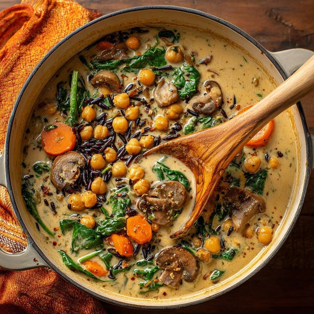 Cremiger Wildreis-Kichererbsen-Eintopf