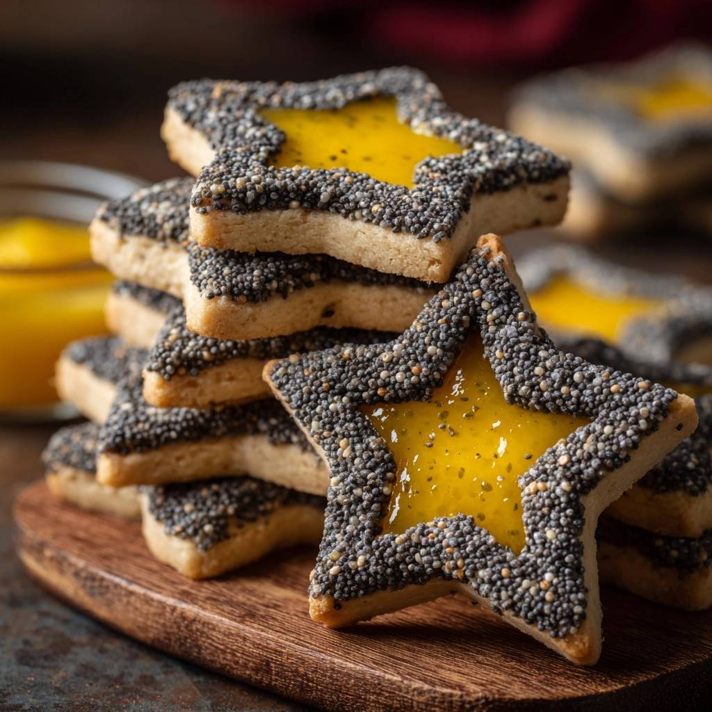 Festliche Mohnsterne (Nie wieder auslaufende Marmelade!)