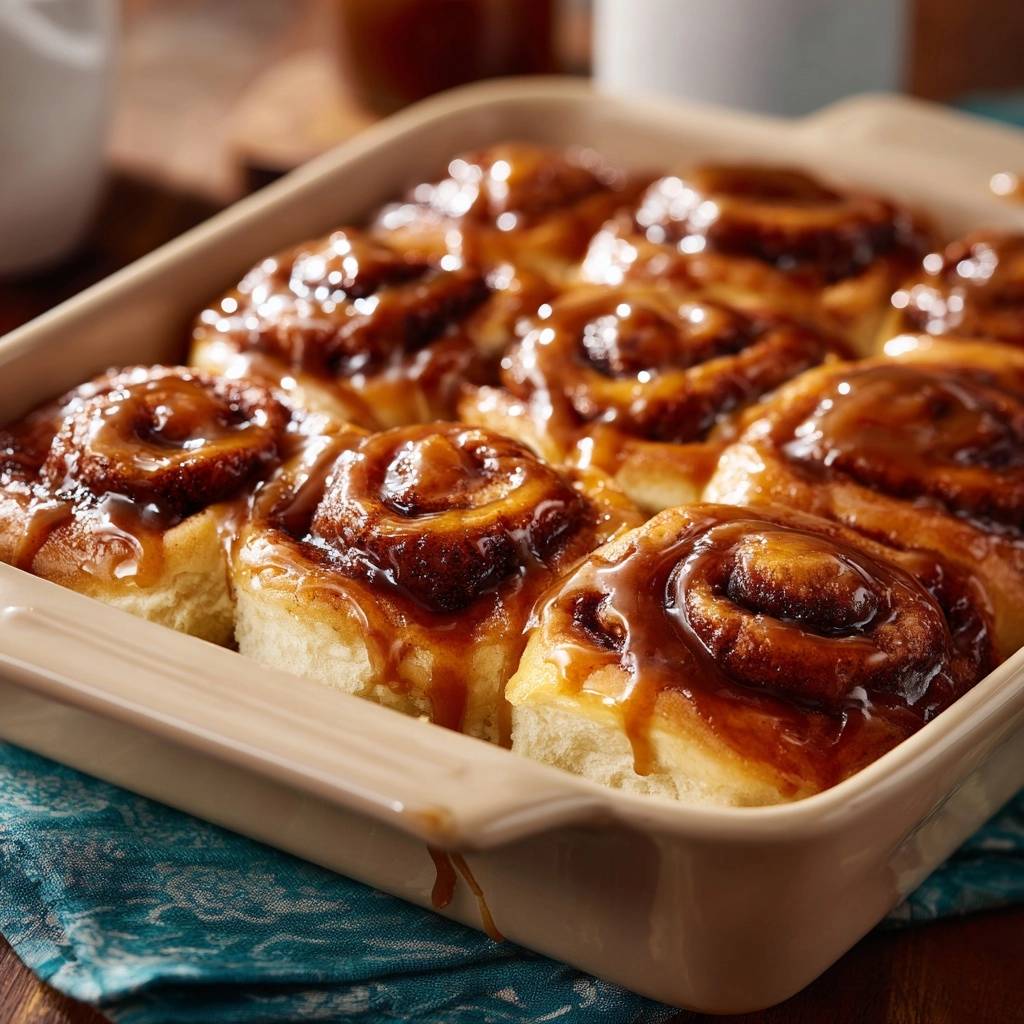 Klebrige Karamell-Zimtschnecken