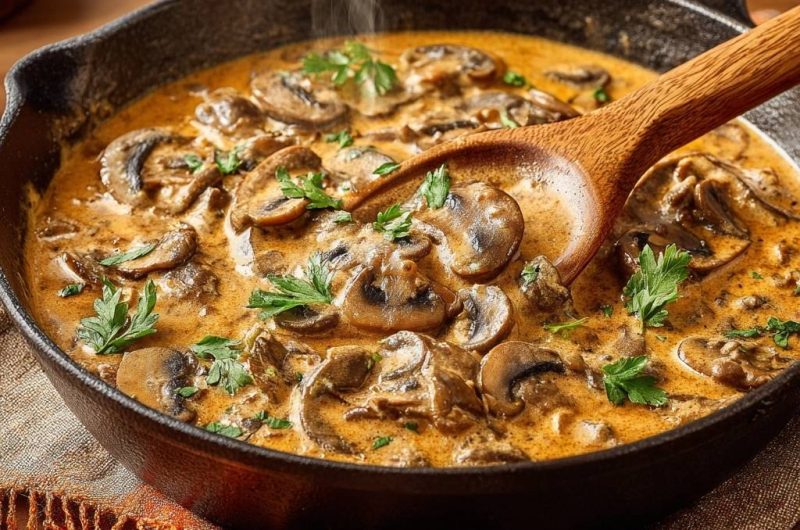 Cremige Champignonpfanne (Keine wässrige Soße mehr)