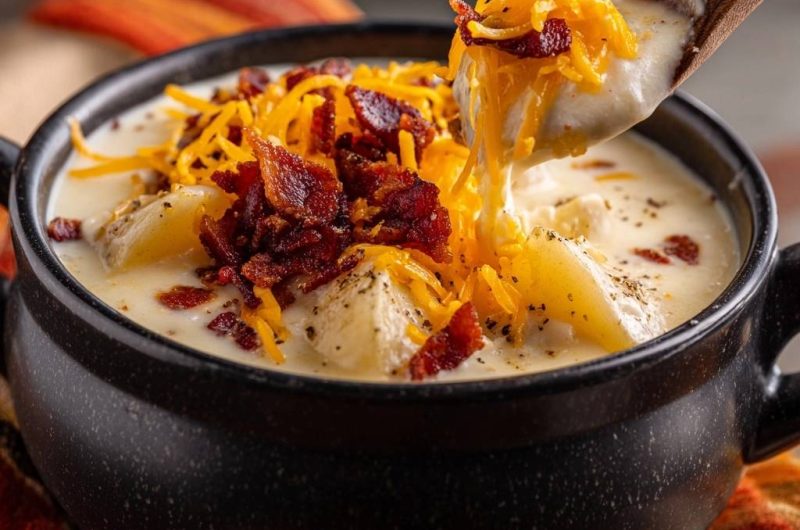 Cremige Kartoffelsuppe mit Bacon und Cheddar