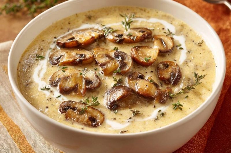 Cremige Pilz-Thymian-Suppe