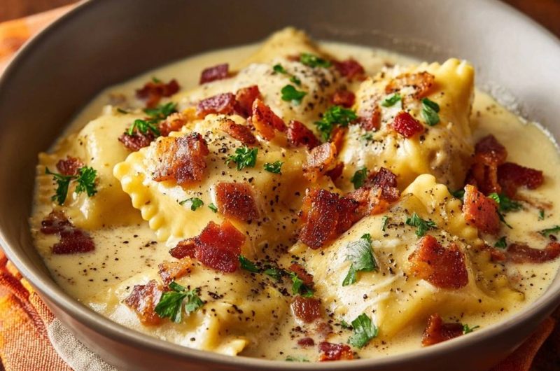 Cremige Speck-Ravioli (Keine wässrige Soße mehr)