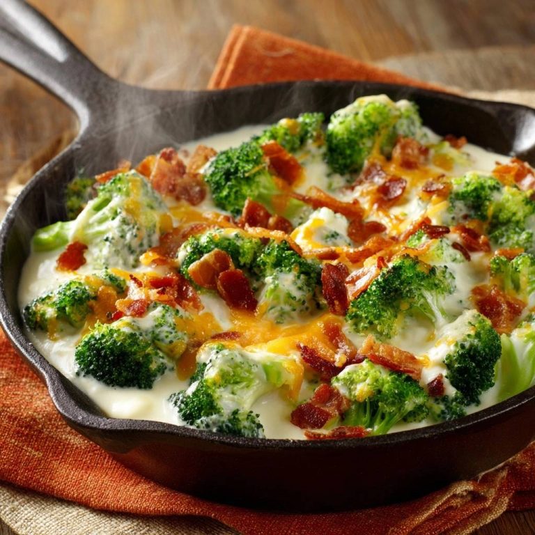 Cremiger Brokkoli-Käse-Auflauf mit Speck – knackig!