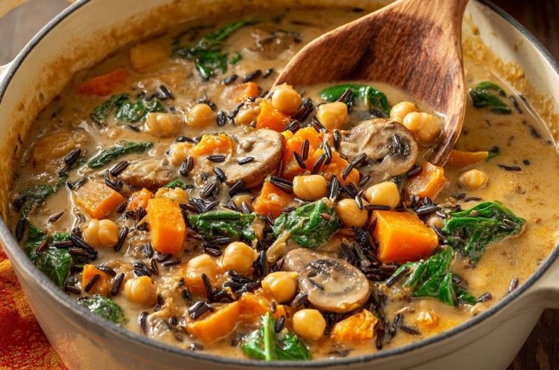 Cremiger Kichererbsen-Süßkartoffel-Eintopf