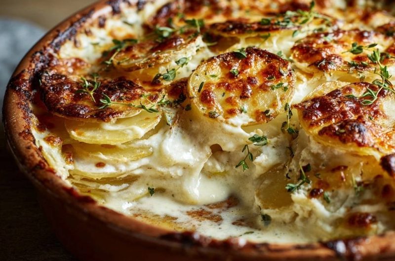Cremiges Kartoffelgratin mit Thymian (Nie wieder wässriges Gratin!)