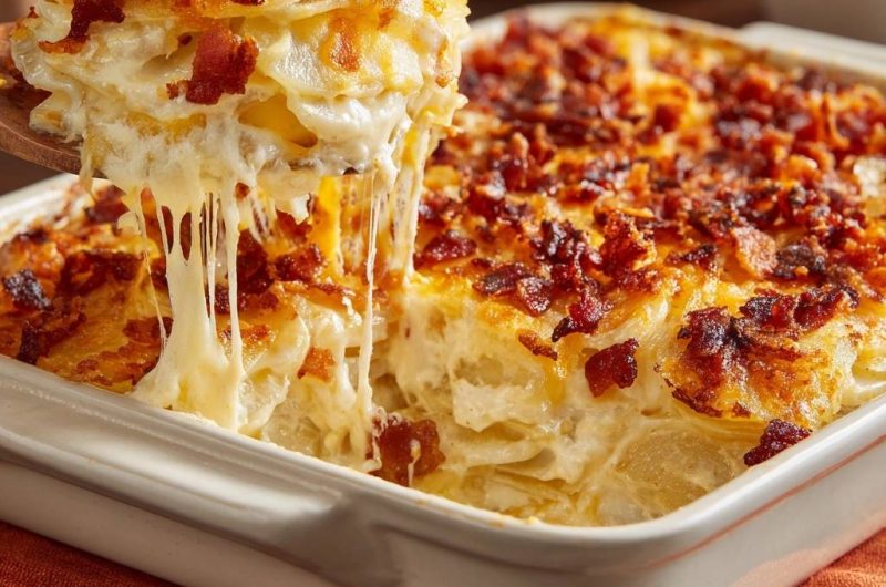Cremiges Kartoffelgratin mit knusprigem Speck