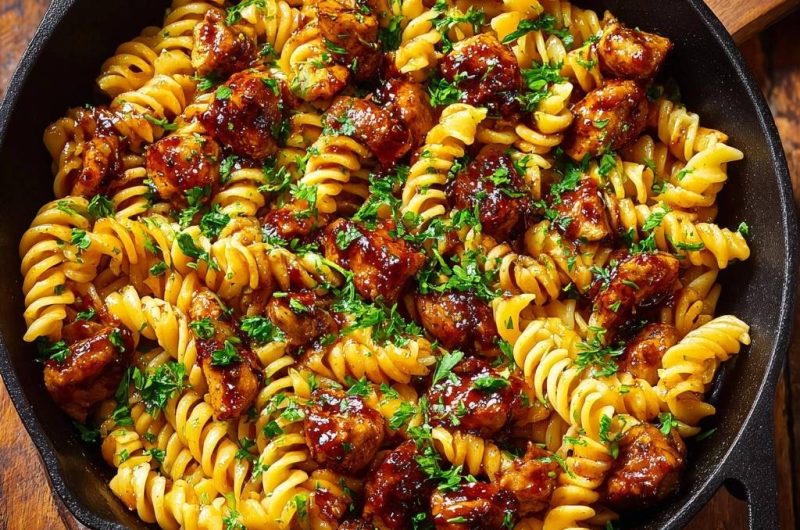 Glasierte Hähnchen-Fusilli