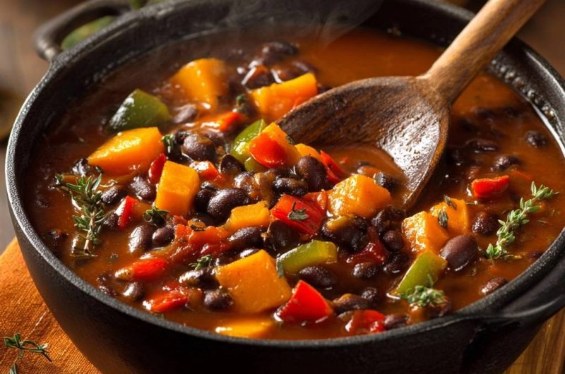 Herbstlicher Kürbis-Bohnen-Eintopf