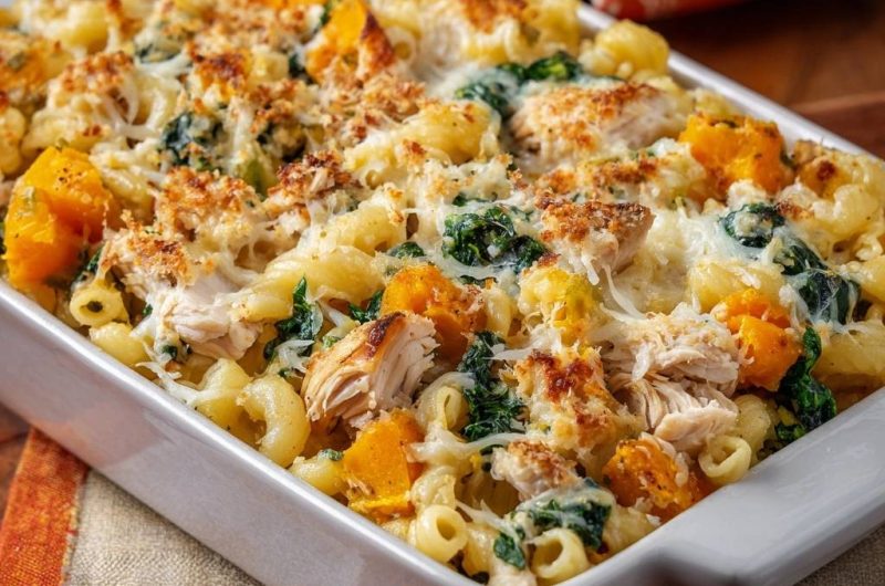 Herbstlicher Kürbis-Hähnchen-Mac-and-Cheese