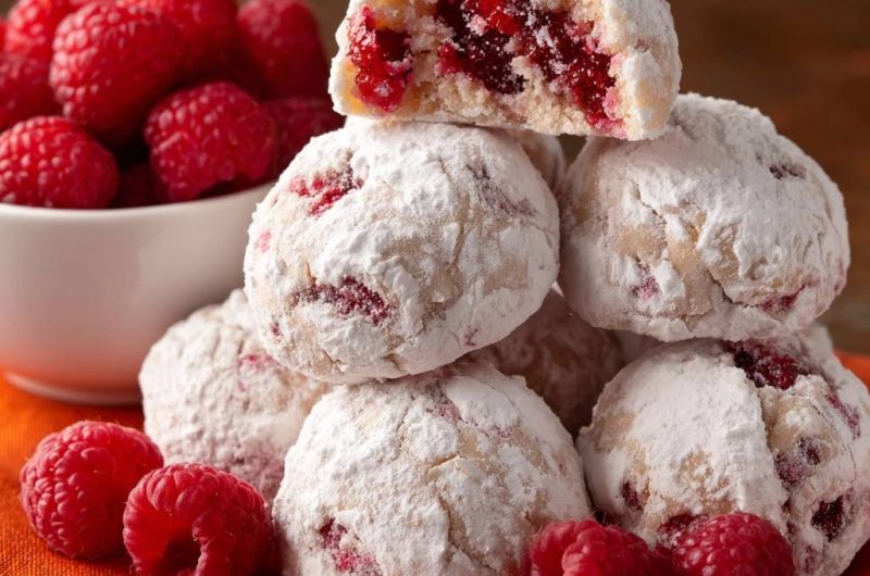 Himbeer-Schneekugeln (Nie wieder auslaufende Himbeeren!)