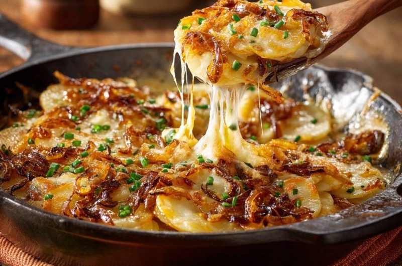 Karamellisierte Zwiebel-Kartoffeln mit Käse (Keine verbrannten Zwiebeln mehr!)