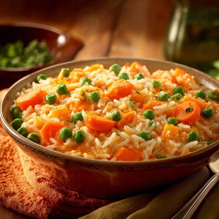 Karotten-Erbsen-Reis: Fluffig & knackig – Rezept