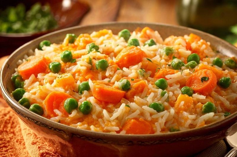Karotten-Erbsen-Reis