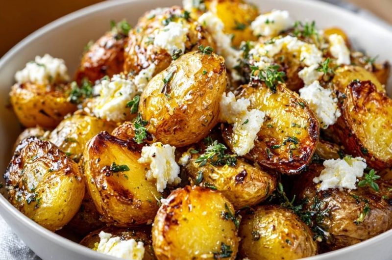 Knusprige Babykartoffeln mit Feta und Thymian