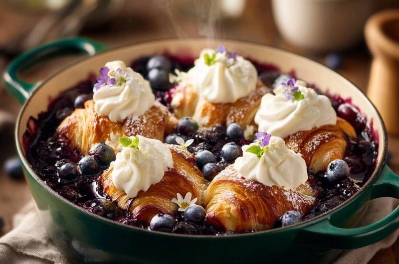 Knusprige Blaubeer-Croissant-Pfanne (Nie wieder matschige Croissants!)