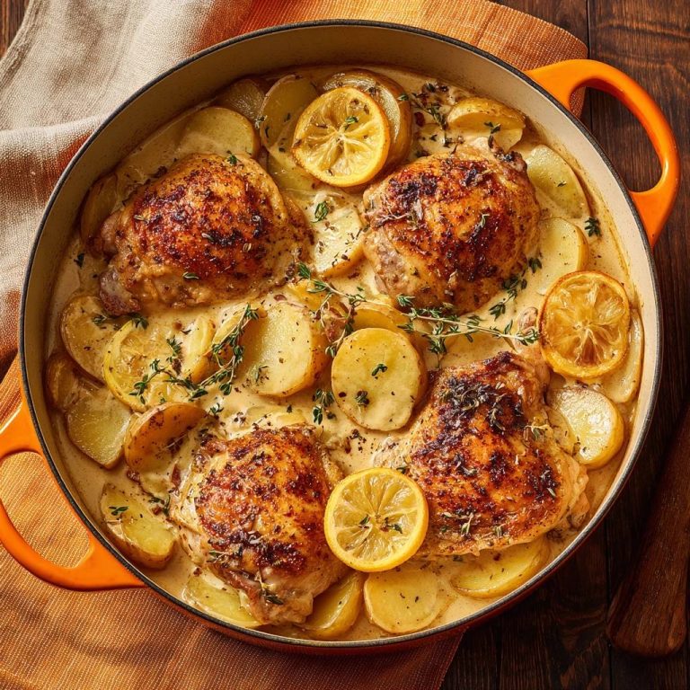 Knusprige Hähnchenschenkel mit Zitronen-Thymian-Kartoffeln