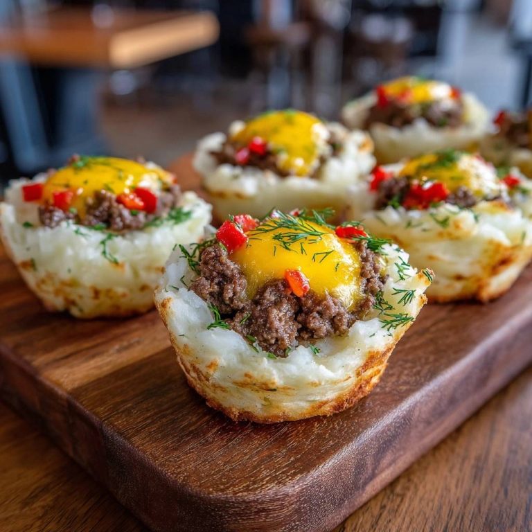 Knusprige Kartoffelnester mit Hackfüllung (Nie wieder zusammenfallende Nester!)