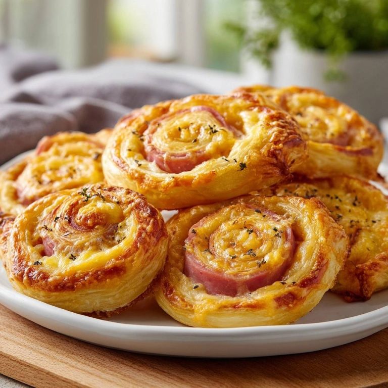 Knusprige Schinken-Käse-Blätterteigschnecken (nie matschig!)