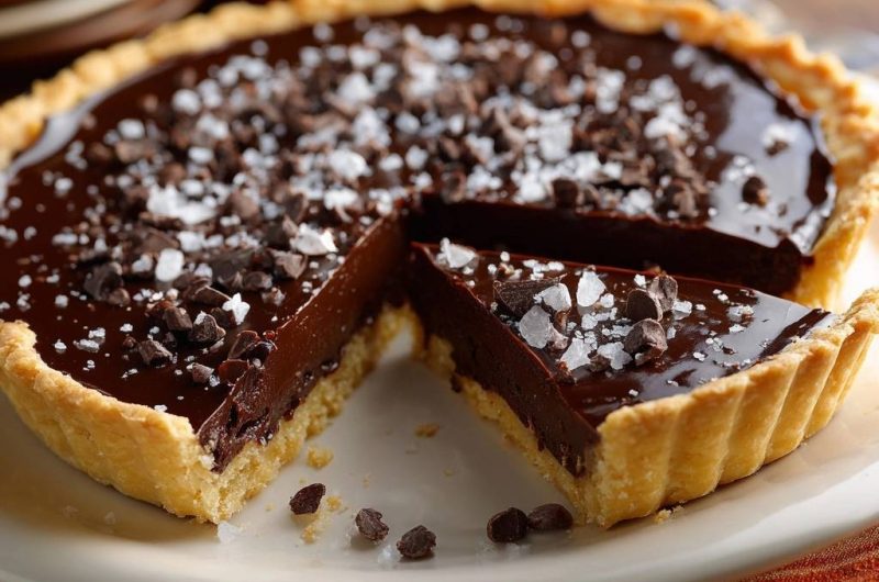 Knusprige Schokoladen-Salz-Tarte (Nie wieder matschiger Boden!)