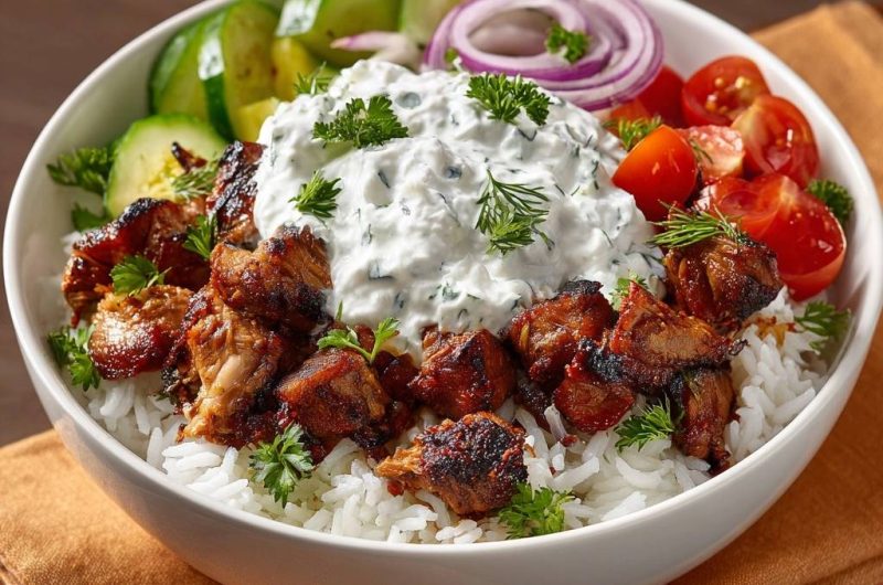 Knuspriges Hähnchen-Döner-Bowl