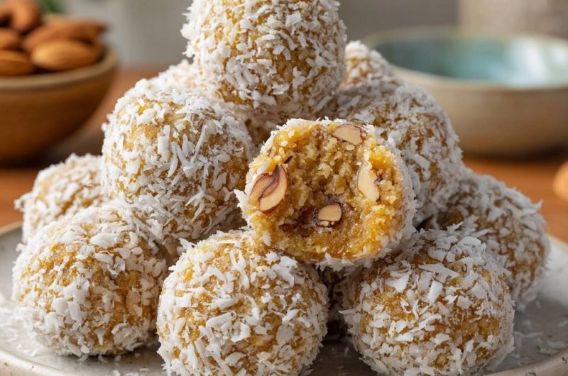 Kokos-Mandel-Bällchen (Nie wieder zerfallende Bällchen!)