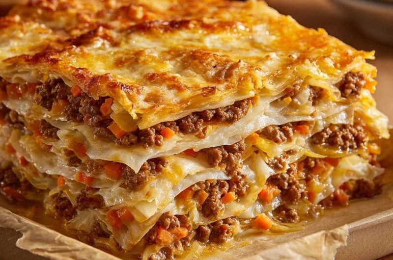 Low-Carb Kohl-Lasagne mit Hackfleisch und Karotten