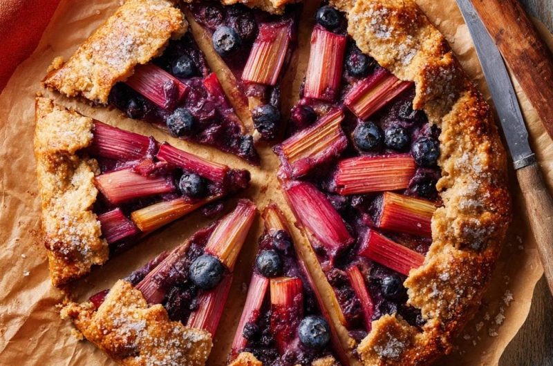 Rustikale Rhabarber-Blaubeer-Galette (Nie wieder durchweichter Teig!)