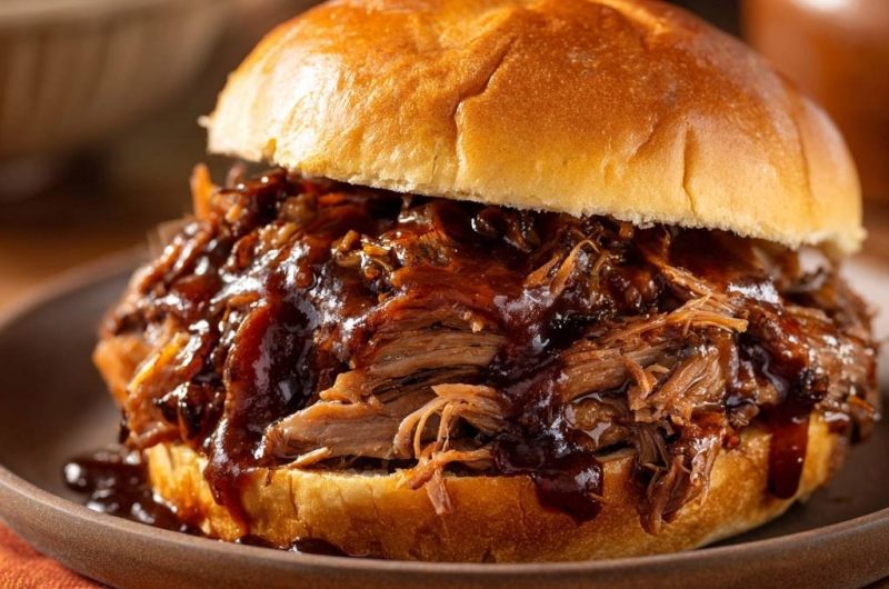 Saftiger Pulled Beef Burger