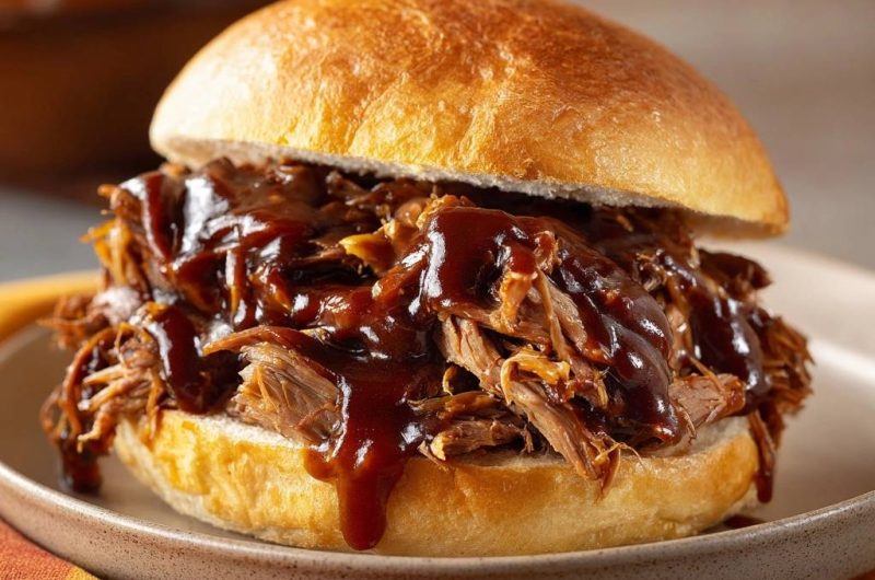 Saftiger Pulled Beef Burger